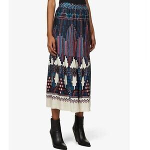 Ba&sh Skirt Maris Printed Midi Multicolor Geometric Aztec Festival Boho
